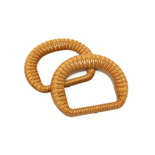 High Quality Woven Rattan Semicircular Buckles for Lady Belt Accessories